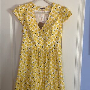 Boden Sunny Lemon Patterned Dress